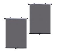 SECFOU 2pcs Retractable Black Car Window Shades Made of Plastic and Aluminum, Designed to Reduce Car Interior Temperature, for Side Window Sun Protection during Sunny Days
