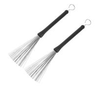 SECFOU 2pcs Retractable Stainless Steel Drum Wire Brushes Jazz Drumsticks for Versatile Drumming Compatible All Percussion Instruments and Lightweight Design
