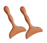 SECFOU 2Pcs Sandalwood Gua Sha Massage Board Set with Dragon Phoenix Carving, Wooden Face and Foot Scraping Massager for Muscle Relaxation and Circulation Improvement