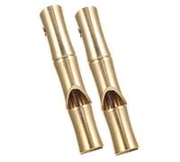 SECFOU 2pcs Segment Metal Whistles Keychain Pendant Set for Outdoor Hiking Camping Referee Use Loud Travel Whistle Accessories