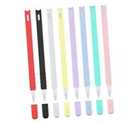 SECFOU 2Pcs Silicone Pencil Case with Cartoon Cat Head Design Compatible for Apple Pencil Gen Durable Non Fading Silica Gel Protective Sleeve Accessories Black White