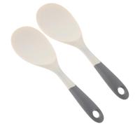 SECFOU 2pcs Silicone Rice Spoon Set Heat Resistant Nonstick Cooking Utensils Ergonomic Handles for Kitchen and Outdoor Picnics, Comfortable Grip Rice Paddle for Serving Sticky Dishes