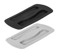 SECFOU 2pcs Silicone Toaster Covers Dust Protective Upper Covers for Bread Makers and Toaster Ovens Modern Aesthetic Kitchen Protectors Black and Grey