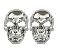 SECFOU 2pcs Silver Skeleton Mask for Halloween Costume with Full Face Plastic Design, Breathable and Scary Style, for Music Festivals and Carnival Events