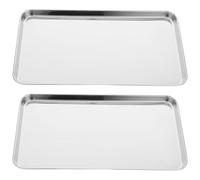 SECFOU 2pcs Stainless Steel Baking Trays with Lids Non-Stick Flat Baking Pans for Household and Restaurant Use Oil Filter Feature and Stackable Design and Barbecue