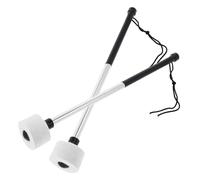 SECFOU 2pcs Stainless Steel Drum Hammers Performance Drumsticks Felt Mallets for Stage Classic Drum Hammer for Drummers