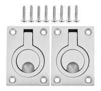 SECFOU 2pcs Stainless Steel Flush Pulls Latch for Boat Deck, Sturdy Recessed Hatch Pull Handles Easy Installation and Ergonomic Operation, Suitable for Yacht and Rv Floor Locker Hatch