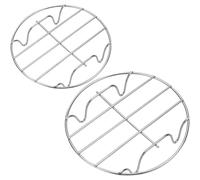 SECFOU 2pcs Stainless Steel Multi-function Steamed Food Rack with Pot Stand, 15cm 20cm, Kitchen Cooking Egg and Bun Steamer Insert for Stove and Oven Use