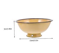 SECFOU 2Pcs Vintage Enamel Rice Bowls Retro Multipurpose Storage Tableware for Soup Salad Noodles Pasta Practical Household Enamelware Yellow