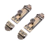 SECFOU 2pcs Vintage Style Sliding Door Bolt Locks Zinc Alloy Security Latch Locks for Wooden Doors Bathroom and Anti-theft Use 4-inch Small Size Surface Mounted