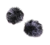 SECFOU 2pcs Windproof Microphone Cover Plush Mic Protector Black and White Soft Mic Accessory for Wireless and Handheld Microphones Suitable for Outdoor Recording