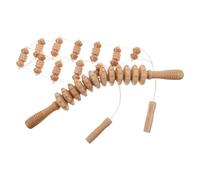 SECFOU 2pcs Wood Rollers Foot Massage Wall Scratcher Massager Wooden Massage Roller Khaki