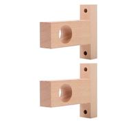 SECFOU 2pcs Wooden Curtain Rod End Sturdy Practical Decorative Rod Holders in Beige Stylish Design for Home Bathroom Window Treatment