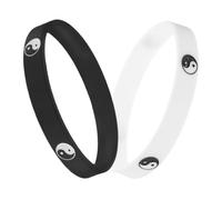 SECFOU 2pcs Yin Yang Rubber Bracelets Made of Sturdy Silicone, Featuring a Unique Taiji Design, Not Easy to Break and Skin-friendly, for Birthday Gifts and Special Occasions for Men