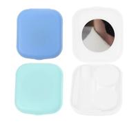 SECFOU 3 Sets Portable Eyewear Storage Cases Travel Size Storage Boxes with Mixed Colors Mini Lens Case Kit for Solution and On-The-Go Use