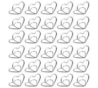 SECFOU 30pcs Metal Heart-shaped Memo Clips for Holding Notes, Steady on Desktop, Lightweight Silver Tabletop Note Holders for Wedding Decor and Office Use