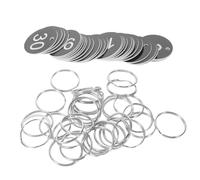 SECFOU 30pcs Metal Numbered Key Tags with Split Rings, Round 1-30 for Office, School Locker Organization, Sturdy Number Identifier Tags with Hole for Key Cabinets and Coding Systems