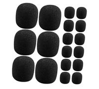 SECFOU 30pcs Microphone Windscreen Muff Sponge Covers Black Foam Noise Reduction Easy Installation for Headset Microphone Lapel Mic in Live Recordings and Remote Meetings
