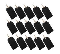 SECFOU 32pcs Reusable Mini Wood Chalkboard Tags Double Sided Small Black Chalkboard Labels with String for Pricing Items in A Store and Making Reminders