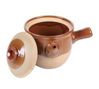 SECFOU 3l Small Chinese Medicine Casserole Pottery Clay Stewing Pot with Lid, Semi-Glazed Clay Cooking Pot for Stove Use, Traditional Herbal Decoction Cookware, Kitchen Essential