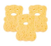 SECFOU 3pcs Cellulose Bath Sponges for Shower Use with Soft Wood Pulp Material and Rich Bubble Creation, Suitable for Adults and Babies in Daily Bathing Assorted Style