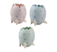 SECFOU 3Pcs Dinosaur Egg Shaped Pen Holder Cute Makeup Brush Organizer Buckets for Office Study Classroom Desk Storage Stable Bottom and Decorative Design in Pink Green Blue