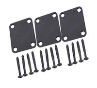SECFOU 3pcs Electric Guitar Neck Plate with Screws Metal Guitar Neck Connecting Board Easy to Use with Ergonomic Design Black