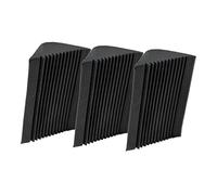 SECFOU 3pcs High-density Fire-resistant Acoustic Corner Bass Trap Sound Absorbing Panels 12x12x24cm Soundproof Wall Wedges for Theater Ktv Studio Indoor Use