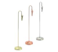 SECFOU 3pcs Metal Desktop Memo Holder Clips - Gold, Silver Rose Gold 20cm Wire Memo Clips for Office Desk Organization, Card Holder for Notes and Photos, Suitable for Workspace