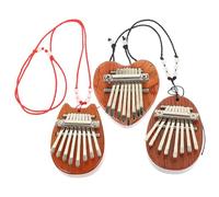 SECFOU 3pcs Piano Kalimba Portable Wooden Thumb Piano for Beginners Lightweight Note Instruments Cat Heart and Shapes