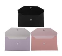 SECFOU 3pcs Portable Cash Envelope Wallet for Women, Pu Material Reusable Money Organizer with Separate Compartments and Front Card Slot, for Smart Budgeting and Compact Storage