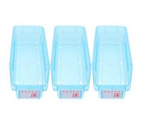 SECFOU 3pcs Portable Medicine Storage Box Set, Stackable Blue Plastic Pill Organiser, Compact Medication Storage Organizer for Home and Household Environment