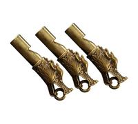 SECFOU 3pcs Pure Copper Whistle Keychains Portable Hiking Emergency Whistles Camping Supply Decorative Outdoor Accessory