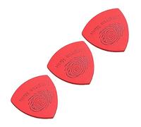 SECFOU 3pcs Red Pu Leather Ukulele Picks Set with Paper Box, Finger-style Plectrums for Ukulele and Acoustic Guitar, Musical Instrument Accessories