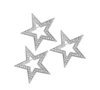 SECFOU 3pcs Star Shape Clothing Brooch Alloy Pin Rhinestone Elegant Fashionable Lapel Pin for Women Parties and Events