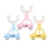 SECFOU 3Pcs U-Shaped Silicone Toothbrush Set, Manual Tooth Cleaning Brush, Large Size, Safe for Oral Care and Teething