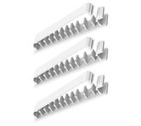 SECFOU 3pcs White PC Cable Clips with 10 Slots Including 2 Large and 8 Small Self Adhesive Desk Cable Holder for Easy Clamping and Loosening for Management and Organizing Electric Cords