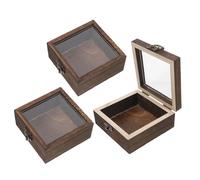 SECFOU 3pcs Wood Insect Specimen Display Boxes with Lid Shadow Box Deep Display Cases for Butterfly and Bug Collection Secure Protection and Flexible Storage Solution for Decorative