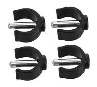 SECFOU 4 Pcs Walking Canes Clips and Cane Buckle Accessories, Black Plastic C-Shaped Clamps for Φ22mm Tubes M6x25mm Locking Pins, Replacement Parts for Walkers and Crutches, Mobility Aid Repair Kit