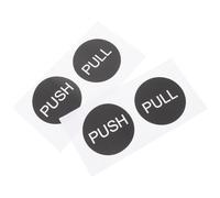 SECFOU 4 Sets Push Pull Door Stickers Round PVC Signs for Glass Doors Windows Adhesive-Backed Easy Peel Visible from Distance for Restaurant Office Shop Use