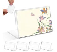 SECFOU 40 Pcs Acrylic Price Label Holder Display Stands for Stores and Business, Easy to Install and Built to Last, Minimalist Design with 60x40x28mm Size for Paper 60x35mm
