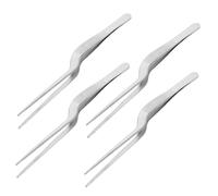 SECFOU 4pcs 304 Stainless Steel Curved Ear Tweezers Set for Earwax Removal, Manual Ear Cleaning Tools Curved Tips, Suitable for Household and Travel Use