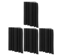 SECFOU 4pcs Acoustic Wall Tiles Soundproof Pad Corner Bass Trap 12x12x24cm High-density Fire-resistant Sound-absorbing Foam Wedge for Studio Recording and Home Theater