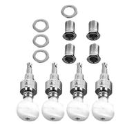 SECFOU 4pcs Banjo Machine Head Tuners Metal Banjo Accessories with 4pcs Bushings High Reliability Fix Strings for Folk Instrument