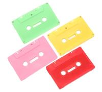 SECFOU 4pcs DIY Blank Audio Cassette Tapes with Colored Shells Red Pink Light Green Yellow Retro Decor for Party Birthday Wall Decoration and Craft Projects