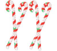 SECFOU 4pcs Inflatable Christmas Candy Cane Sticks Party Props Pvc Balloon Decor Cane Candy Shaped Decorations for Family Gathering and Hanging from Ceiling