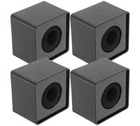 SECFOU 4pcs Microphone Logo Flag Stations Durable Mic Holder with Sturdy Material for Interview and Tv Use Practical and Reliable Mic Flag Station Black Square Design