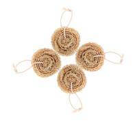 SECFOU 4pcs Natural Loofah Sponges for Dishes Kitchen Cleaning Tool Easy to Store and Will Not Hurt Skin Brown Loofah Dishwashing Scrubber Sponge for Kitchen Use