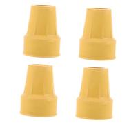 SECFOU 4Pcs Non-slip Walking Stick Foot Covers Rubber Cane Tips Anti-skid Crutch Pads for Hiking Trekking Poles Wear-resistant Foot Protectors Yellow