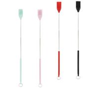 SECFOU 4pcs Silicone Basting Brush Set Retractable Oil and Sauce Brushes for Cooking Baking and Barbecue Heat Resistant Pastry in Red Black Pink and Teal